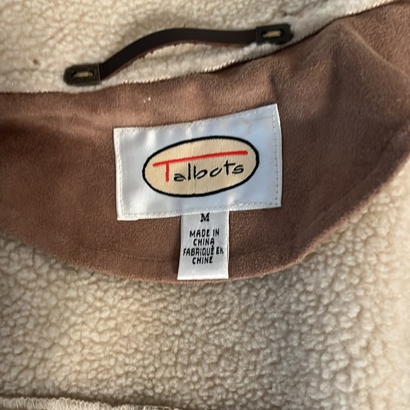 Talbots winter jacket Imitation suede and shearling. Size M no stains or tears - Picture 3 of 3